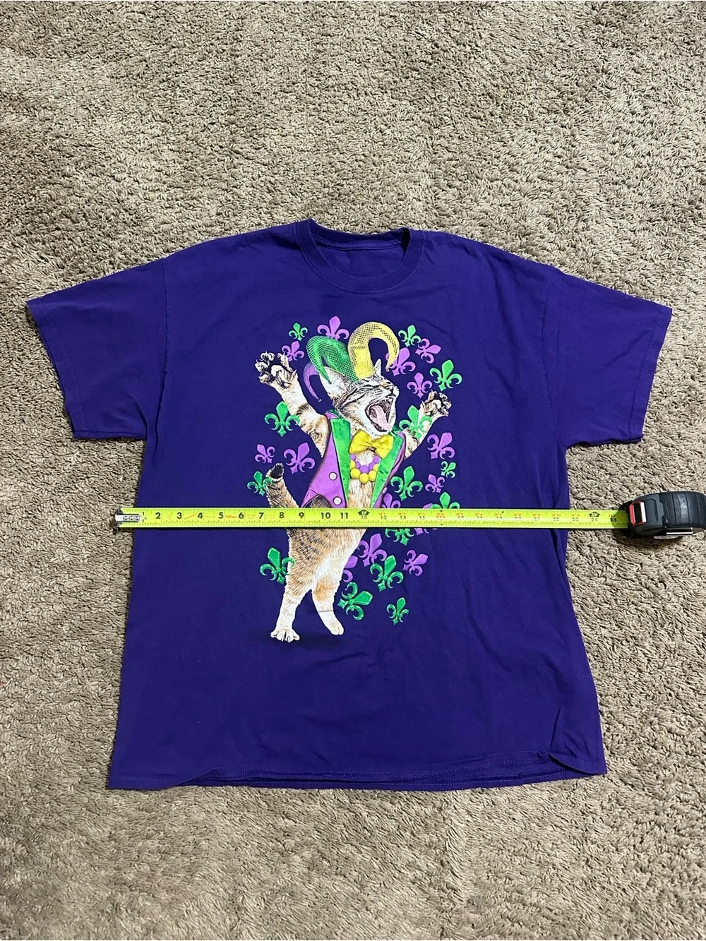 Vintage Cat Mardi Gras “triple purple” shirt 00s size medium